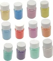 KALLORY 12 Pcs Mica Powder Pearl Pigment Set for Soap Making Glitter Nail Art Bath Natural Red Mica