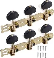 SWOOMEY 2pcs Tuning Pegs for Stringed Instruments Sturdy Black Guitar Tuners Accurate Tuning Easy Maintenance Decorative Design