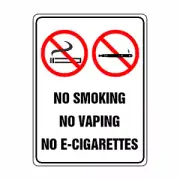 No Smoking, No Vaping, No E-Cigarettes | Prohibition Signs