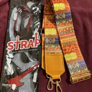 Strap Brand - Geometric Print Adjustable Crossbody Bag - Purse - Guitar Strap
