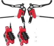 Mtb Four Piston Hydraulic Disc Brake 800mm/1550mm Ultra-Light Fully Internal Routing Split Mountain Bike Oil Brake(Black brake)