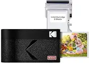 [KODAK] Mini 2 ERA 4PASS Mobile Photo Printer (5.3 x 8.6 cm) (Black, Photo Printer + 8 Sheets)