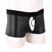 Men Open Front Pouch Boxer Brief Sheer Mesh Bikinis Underwear Shorts Panties
