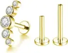 16G 316L Stainless Steel Labret Monroe Lip Ring Studs Cartilage Helix Tragus Con