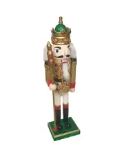 Clever Creations Gold King 12" Traditional Wooden Nutcracker, Festive Xmas