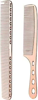 2 pcs Stainless Steel Hair Combs Anti Static Styling Comb Hairdressing Barbers Combs (Rose Gold)