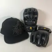 Half-Finger Boxing Fight Gloves ZooBoo MMA Gloves & MMA Elite Snap Back Hat