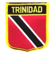 TRINIDAD SHIELD FLAG EMBROIDERED PATCH -- IRON-ON -- NEW 2.5" x 2.75"