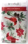 Merry And Bright Peva Tablecloth Christmas Red Cardinal/Holly/Amaryllis 60"x84"