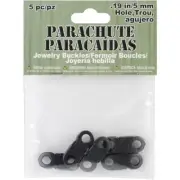 Pepperell Braiding Parachute Cord Jewelry Buckles 5mm 5/Pkg-Black