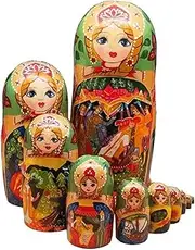 Nesting Dolls Stacking Dolls Russian Dolls Russian Doll Traditional Matryoshka Doll 10pcs Nesting Dolls Handmade Gifts for Birthday Christmas Matryoshka Dolls Russian Nesting Dolls