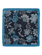[Dom Bagnato] Carciofo Flora Silk Pochette in Blue