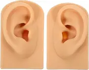 CALLARON 1Set Realistic Silicone Ear Model for Piercing Practice Jewelry Display Durable Training Platform for Ear Cleaning and Display Purposes Includes Left Right Ears