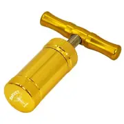 Alloy Metal Tobacco Presser Compressor T Shaped Herb Squeezer Hand Crusher-Gold