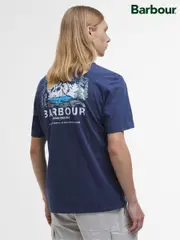 Barbour® Blue Perham 100% Cotton T-Shirt (F63369) | $110