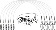 Fishing Fluorocarbon Leader with Crane Swivel and Snaps - Heavy Duty 20-80lb Fluorocarbon Leader Connects Lures, Bait, or Hooks for Saltwater & Freshwater Fishing