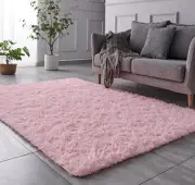 TABAYON Extra Large Shag Area Rug Pink Indoor Ultra Soft Plush 9x12 Feet A-pink