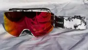 Giro Axis Snow Goggles, White/Blk Dark Matter, Vivid Ember/Vivid Infared