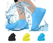 Waterproof Shoe Covers, Silicone Reusable Shoe Cover for Men Women,M,Blue