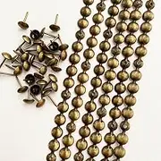 Let's Decorate 5 Meters Upholstery Tacks Strips Brass,Decorative Nail Strips Sofa Trims Tapes,Indoor Garden Chair Tacks,Loosing Tacks Matched(9.5mm Brass)