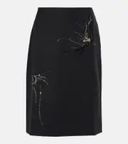 [Jacques Wei] Jacques Wei Sequined wool pencil skirt AU 12 black