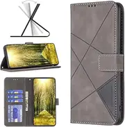 HMLTD Magnetic Buckle Flap Simplicity Phone Cover Compatible with Nokia C02 C 02 Anti-Fall Magnetic Flip Case Full Body Protective Shell Card Slot Wallet Clip (Gray,Nokia C02)