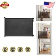 Versatile 71" Wide Retractable Safety Gate – Ideal for Kids and Pets, 33" Tall