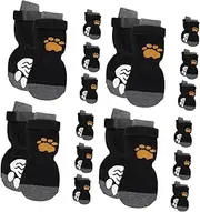 Kisangel 32 Pcs Pet Dog Socks Knit Dog Paw Protector Pets Paw Protectors Adorable Pet Socks Washable Pet Socks Small Dog Socks Washable Paw Protectors Pet Paw Socks Compact Pet Socks Cotton