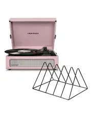 [Crosley] Voyager Bluetooth Portable Turntable + Gadhouse Vinyl Rack Bundle in Amethyst/Black