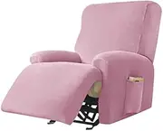 Velvet Stretch Recliner Chair Cover with Pockets 360° Full Coverage Slipcover for Lazy Boy Recliner Sofa Ultimate Relaxation and Protection for Living Room Furniture