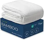 Olive + Crate 100% Viscose derived from Bamboo Winter King Size Comforter, Cooling Duvet Insert, Down Alternative Blanket, Extra Fluffy, White Cooling Comforter for Restful Sleep (102x90 Inches)