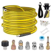 Sewer Jetter Kit for Pressure Washer,Water Jet Drain Cleaning Hose with Corne...
