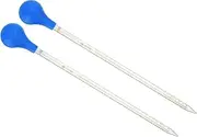 uxcell Graduated Dropper Pipettes Kit, 2pcs 25ml Borosilicate Glass Pipette with Rubber Cap for Transfer Liquid for Lab, Chemistry, Clear