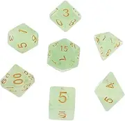 7Pcs Polyhedral Dice Double-Colors Polyhedral Board Game Dice for D20 D12 D10 D8 D6 D4 Table Game (Color : C-Green)