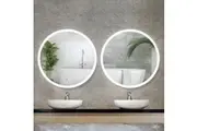 Embellir 2 Wall Mirror 80cm with Led light Makeup Home Decor Bathroom Round Vanity