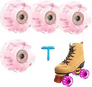 Indoor Roller Skate Wheels, Illuminated Quad Wheels, Illumina 4 Piece Skate Wheels - High Elasticity Wear-Resistant Skate Replacement Wheels for Skating