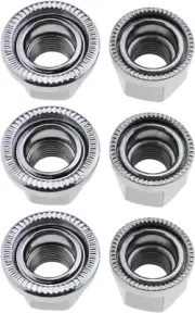 6Pcs M9 Wheel Nuts M10 Axle Wheel Nuts Bicycle Wheel Nuts Replacement Hub Lar...