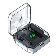 TWS Wireless Headphones Transparent LED Display Earbuds Wireless Bluetooth Headset Fone Earphones -Black