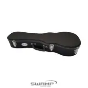 DCM BKW-B Baritone Ukulele Wood Case - Black - Plush Lining Chrome Hardware