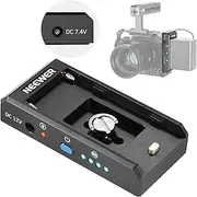 NEEWER NP-F Battery Adapter Plate for DSLR & Mirrorless Cameras, with LED Power Indicators, 12V DC 5.5x2.5mm Male and 7.4V DC 5.5x2.1mm Male Outputs, Compatible with Sony NP-F Batteries, PS004E