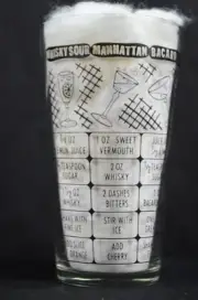 VTG FEDERAL 1950’s Bartender Barware 6” Cocktail Glass 12oz Shaker MINT