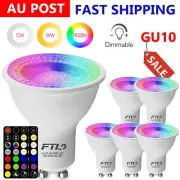 6x RGBW GU10 LED Bulbs Color Changing Light Bulbs Dimmable Timer with Remote