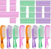 400 Bulk Individually Wrapped Hair Combs Disposable Hair Combs Set Colorful Hair Combs Bulk for Hotel Shelter Homeless Nursing Home Charity Church