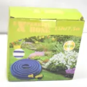 Expanding Hose 25 ft Expandable Garden Hose Solid Brass Connectors Blue/Black