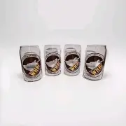 4-Wolf Hollow Brewing Company Logo Beer Can Shaped Glass set 6oz Brown Wolf Logo