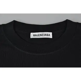 【Balenciaga 巴黎世家】BALENCIAGA TOP MODEL印花LOGO純棉T(女/黑)