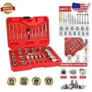 35-Piece Left Hand Drill Bit & Bolt Extractor Set - High-Speed Steel Durability