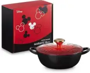 Le Creuset Disney Mickey Mouse Marmite 7in 18cm Cherry red Mat Black Gold Knob