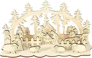 Nativity Scene Miniatures - Christmas Faith Pendants, Sacred Scene Decorations | Rustic Nativity Figurine Ornaments, Wooden Nativity Figurines Hangers, Holy Night Ornaments