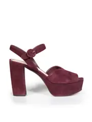 Burgundy Suede Platform Heels